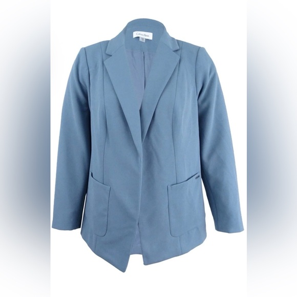 Calvin Klein Jackets & Blazers - Calvin Klein Women's Gray-Blue Dusty Shale Size 22W Plus Size Open-Front Blazer